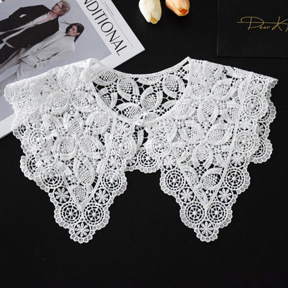 Summer Knitted Hollow Thin Lace Fake Collar Shawl Pullover Short Suspender Skirt False Collar Detachable Collars Sun Protection