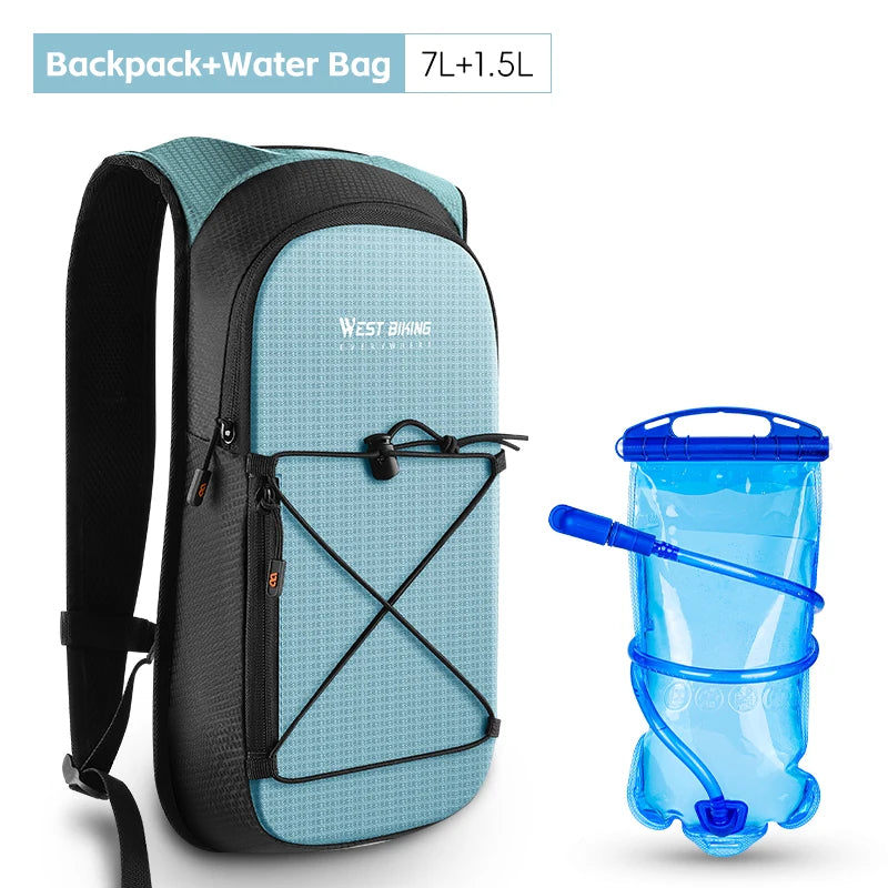 WEST BIKING 7L/16L Cycling Backpack Breathable Reflective Outdoor Climbing Hiking Hydration Backpack Bike Helmet Storage Bag