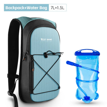 WEST BIKING 7L/16L Cycling Backpack Breathable Reflective Outdoor Climbing Hiking Hydration Backpack Bike Helmet Storage Bag