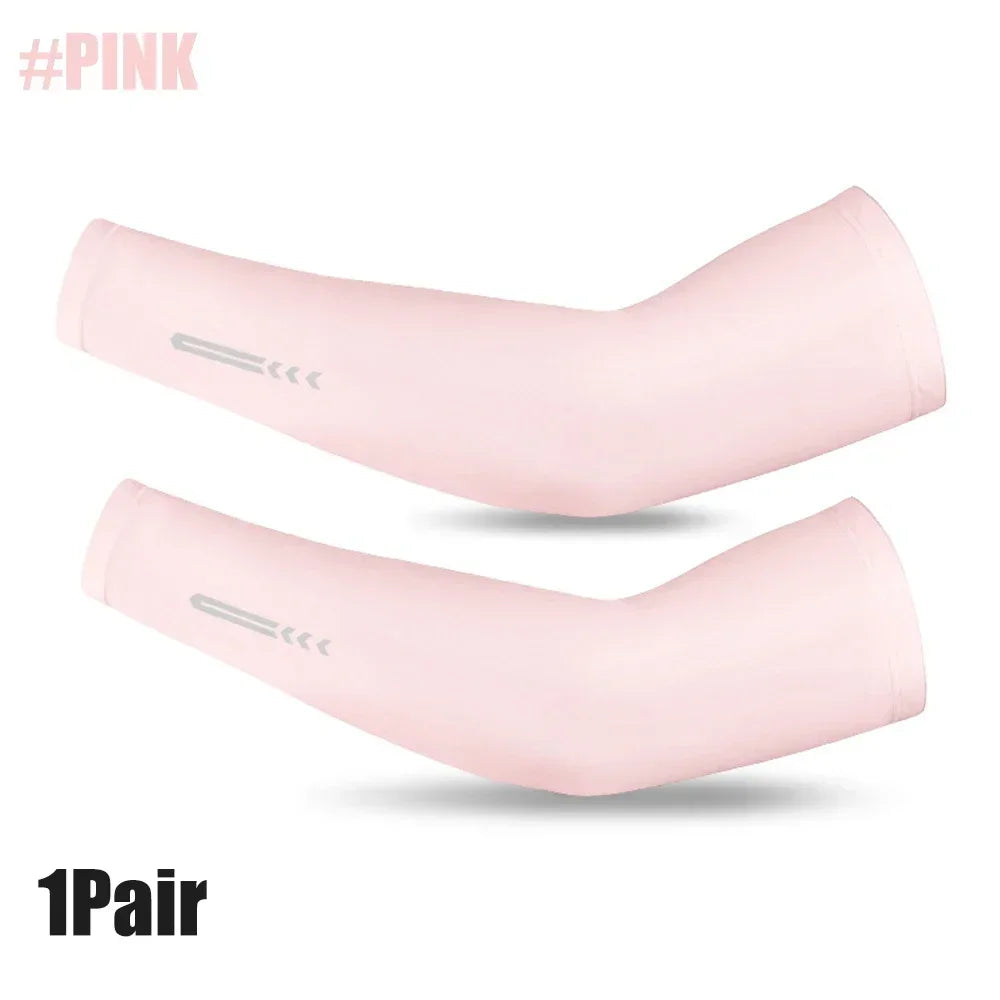 1Pair UV Sun Protection Cooling Arm Sleeves for Men & Women - UPF 50 Sports Compression Cooling Athletic Sports Sleeve for Golf