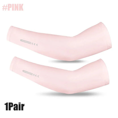 1Pair UV Sun Protection Cooling Arm Sleeves for Men & Women - UPF 50 Sports Compression Cooling Athletic Sports Sleeve for Golf