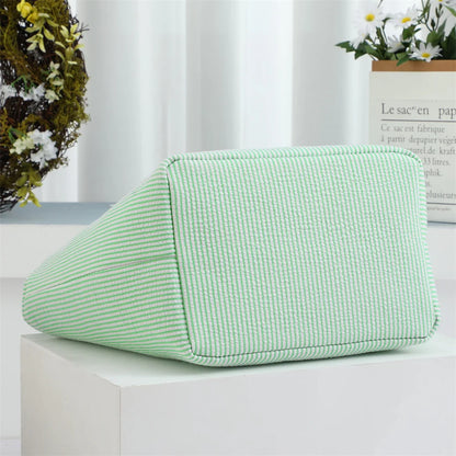 Seersucker Easter Basket Halloween Stripped Bucket Kids Boys Girls Egg Hunt Carrying Gift Tote Bag Toys Party Decoration