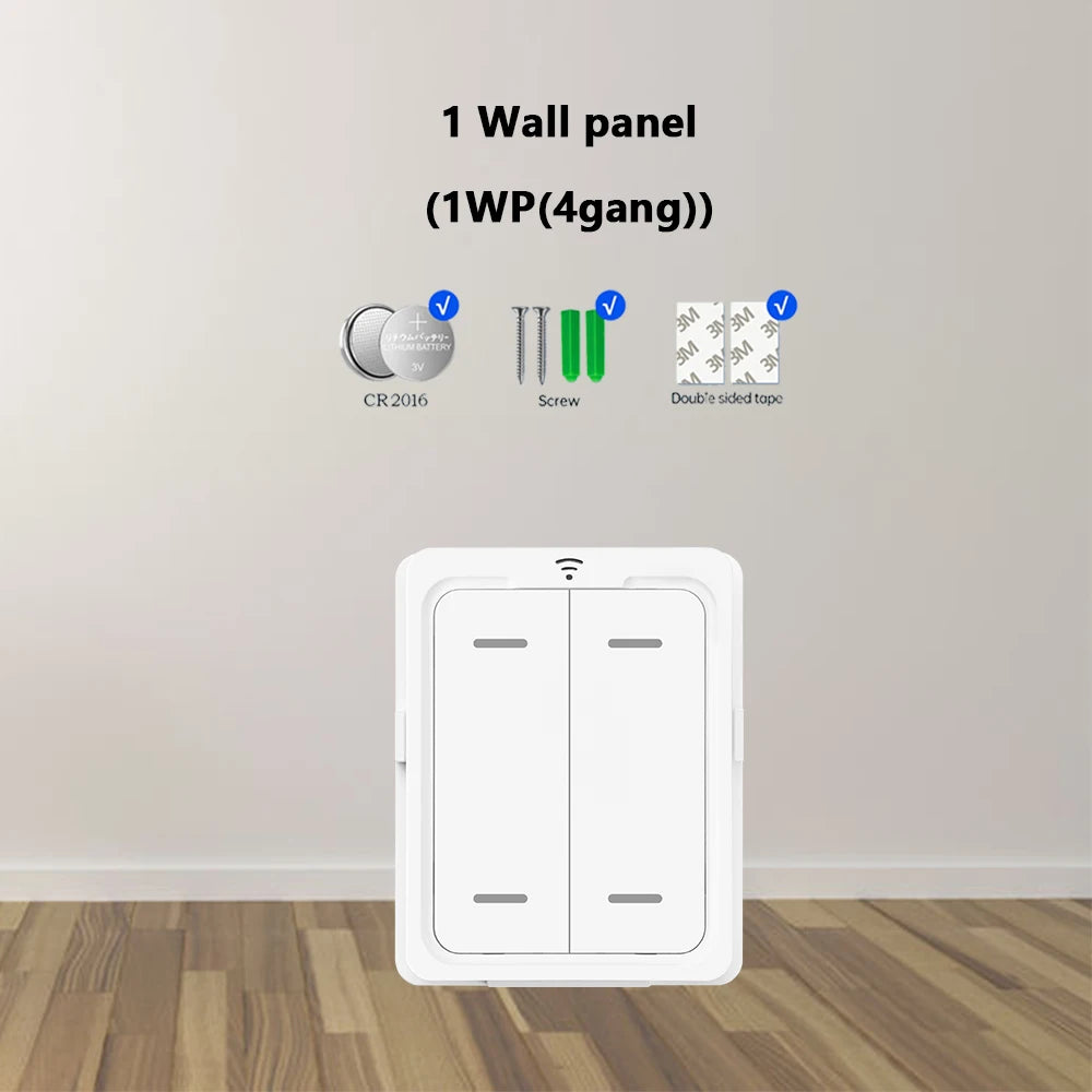 RF 433Mhz Wireless Light Switch 10A Mini Relay Receiver 1/2/4 Gang wall Panel Remote Control Interruptor For LED Lamp 110V 220V