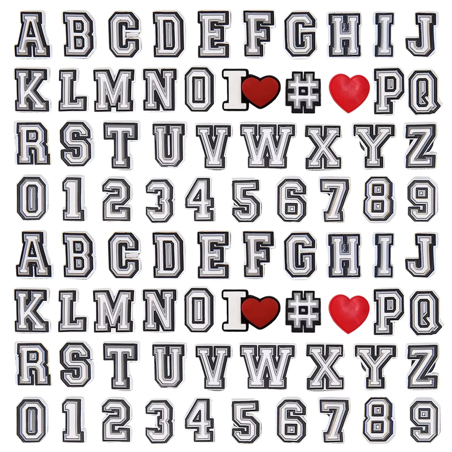 39/78Pcs Alphabet Letter Series Shoe Charms For Croc DIY Decoration Premium Quality Popular Charms Accessories for Beach Bag