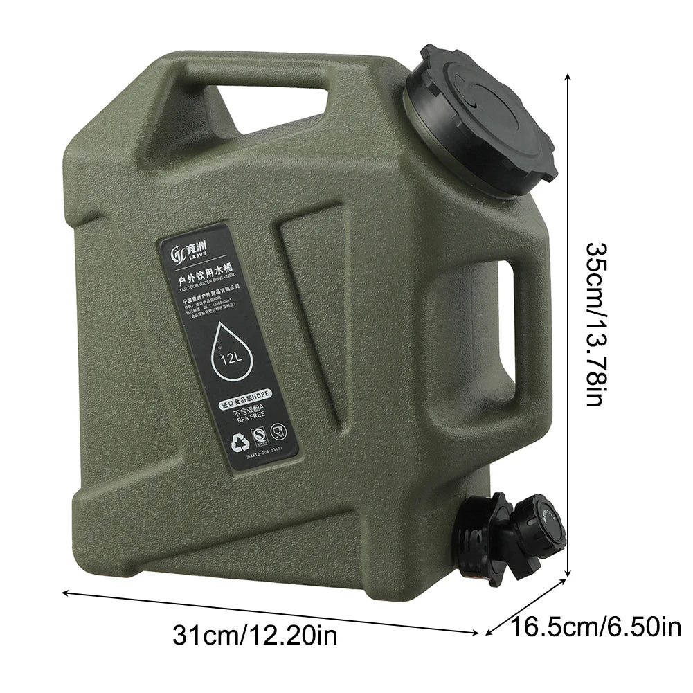 10/12L Portable Camping Water Jug BPA Free Water Tank with 2 Collapsible Water Bag for Camping Car Outdoor Hiking Picnic Fishing