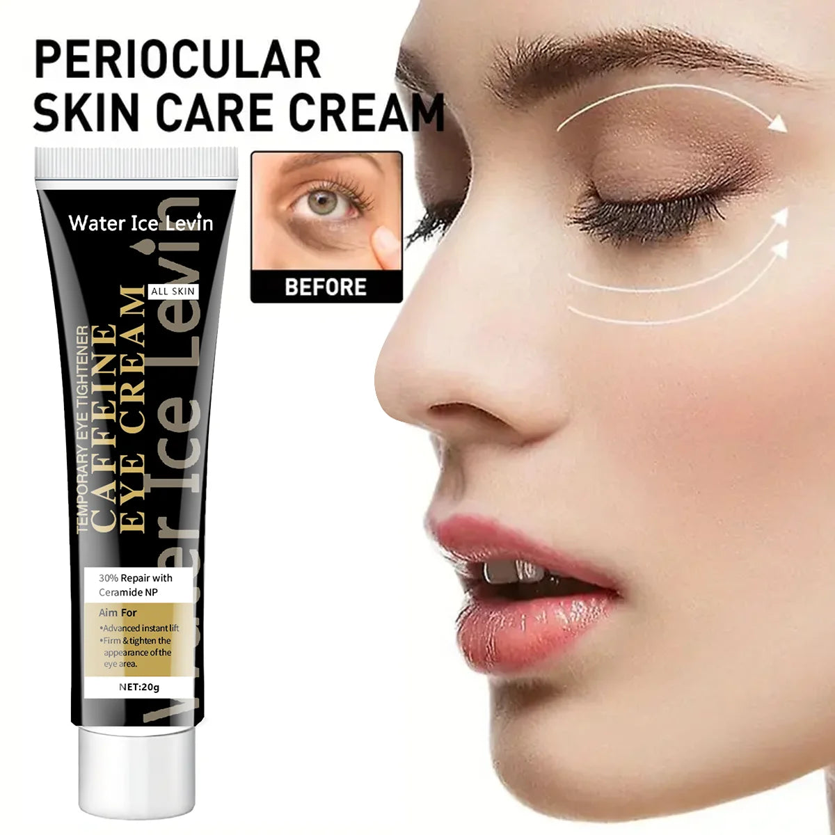 Caffeine Eye Cream to Lighten Dark Circles and Tighten Skin Instant Eye Repair Essence Eye Beauty Treatment