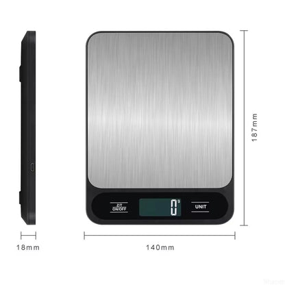 Usb Digital Kitchen Scale 10Kg/1g Weighing Food Coffee Balance Smart Electronic Digital Scales Food Weight Precision Scale Grams