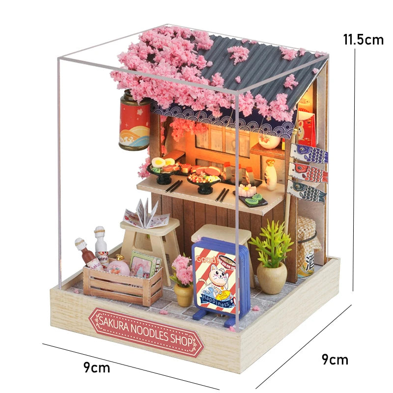 Wooden Miniature Doll House 3D Puzzle Toy Assembled DollHouses Building Model Kit Making Room Toys Decorations With Furniture