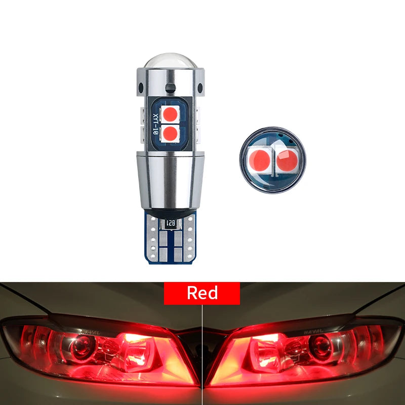 2PCS T10 W5W LED Bulb Super Bright 3030 10SMD Canbus Car Interior Light Instrument Map Dome Parking Light Auto Signal Lamp 6000K