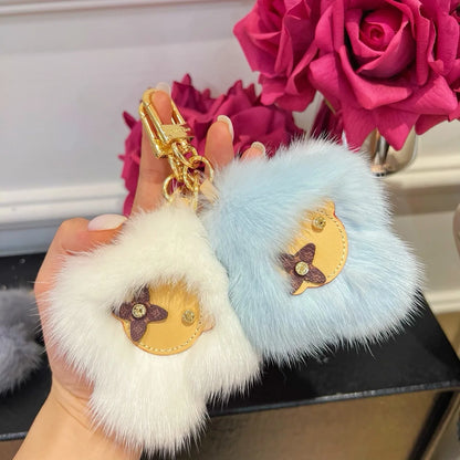 2025 new handmade cartoon plush keychain three-dimensional exquisite cute bag pendant couple model