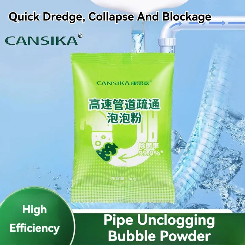 1/3/6 Bag Pipeline Clearing Powder Fast-Acting Formula Powerful Clog Removal For Home Bathroom Kitchen Use