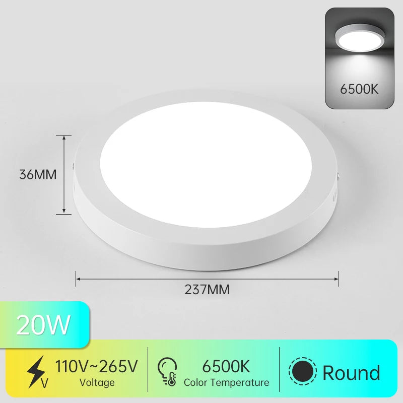 Super Bright Ceiling Light LED 15-50W Indoor Lustre Panel Lamp Kitchen Bedroom Living Room Decor Modern 220V Ceiling Chandelier