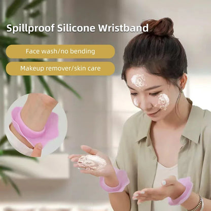 Washable Face Wash Wristbands Silicone Spilling Down Your Arms Wrist Strap Wet Sleeves For Washing Keep Clean Dry While