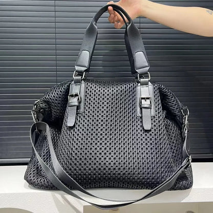 Women's travel bag simple leisure vacation large bag waterproof nylon mesh shoulder messenger bag