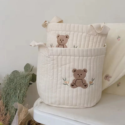 Toy storage bag Baby Bags Bear Embroidery Diaper Bag Caddy Nappy Cart Storage Mummy Maternity Bag for Newborn Diapers Toys
