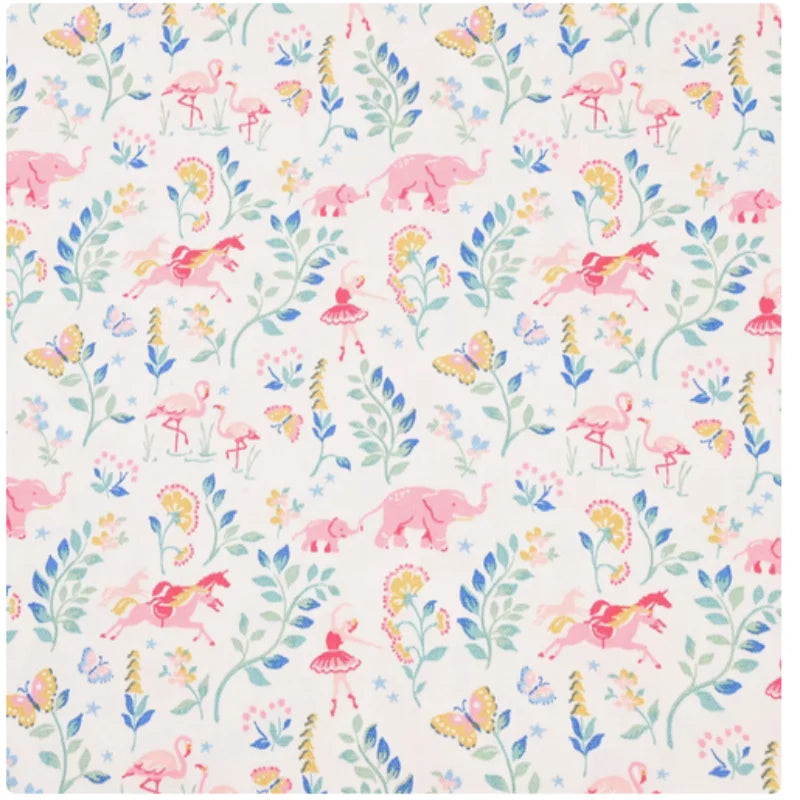 100% Cotton Canvas Fabric with Rose Flower Cartoon Print, Handmade DIY Bag, Pillow Back Cushion, Table Cloth Telas, CR-1879