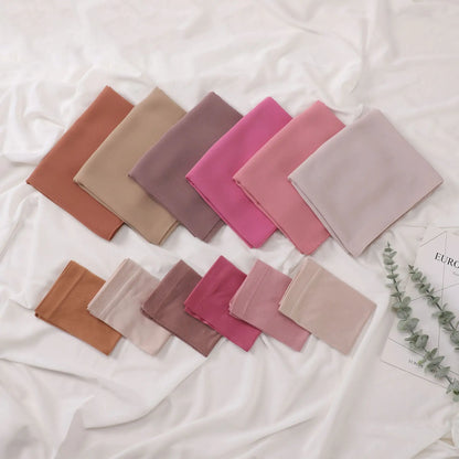 2 Piece Set Chiffon Hijab Matching Undercap Chiffon Scarf with Matching Underscarf Shawls Scarves Head Scarf Headwraps for Women