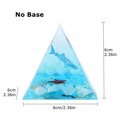 Cute Pyramid Turtle Jellyfish Shark Shell Epoxy Resin Desk Ornaments Children Bedroom Room Decoration for Kids Gift Glow Night