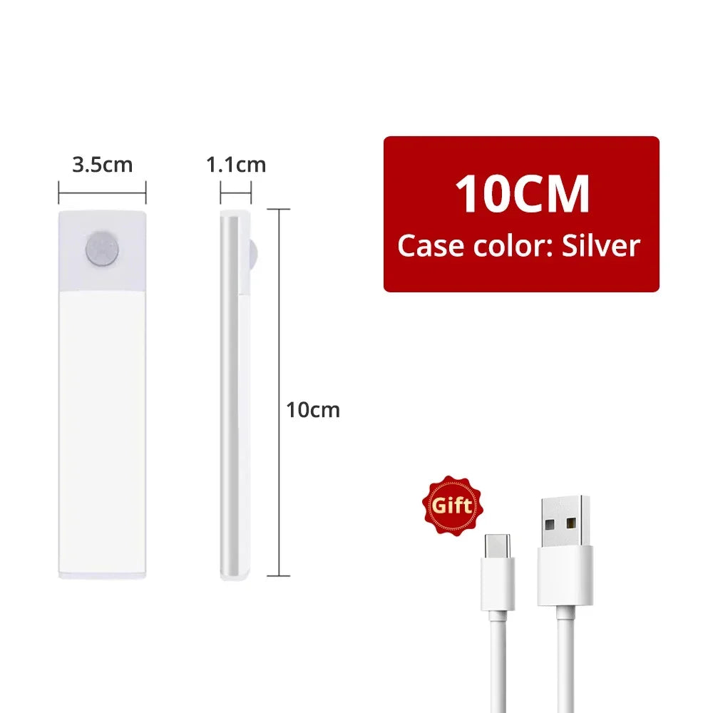 Sensor Wireless 3color in One Lamp Night Light Motion USB Under Cabinet For Bedroom Wardrobe closet cupboard Indoor Lighting