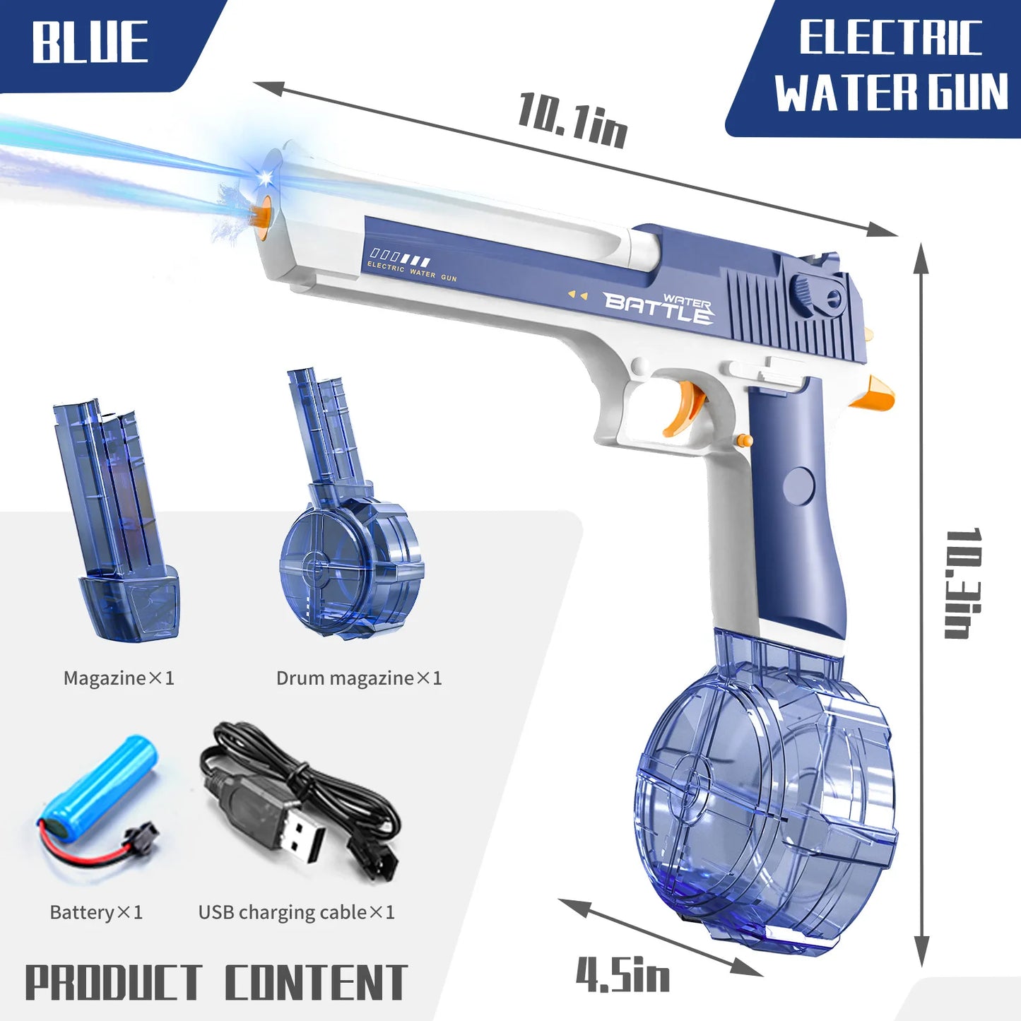 Water Gun Electric Toy High Pressure Full Auto Pool Games Beach Pistol Shooting toy Summer Outdoor Adults Boys Girls Water gun