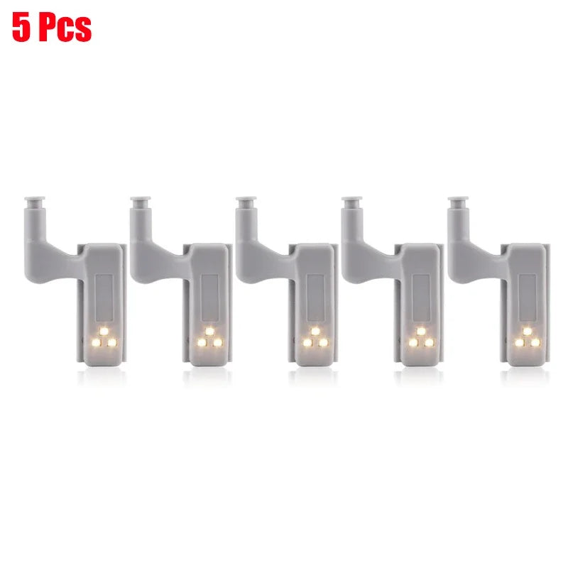 1-12Pcs Universal LED Inner Hinge Lamp Cabinet Induction Light Wardrobe Cupboard Sensor Lamp Bedroom Kitchen Closet Night Lights