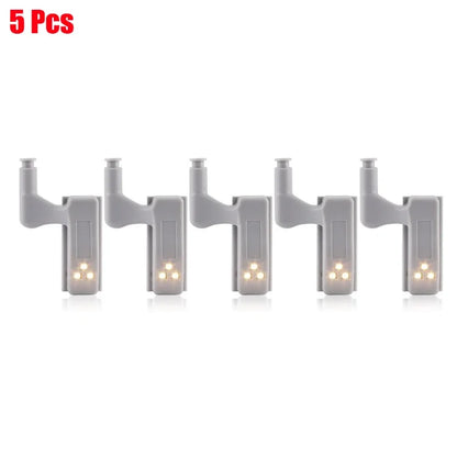 1-12Pcs Universal LED Inner Hinge Lamp Cabinet Induction Light Wardrobe Cupboard Sensor Lamp Bedroom Kitchen Closet Night Lights