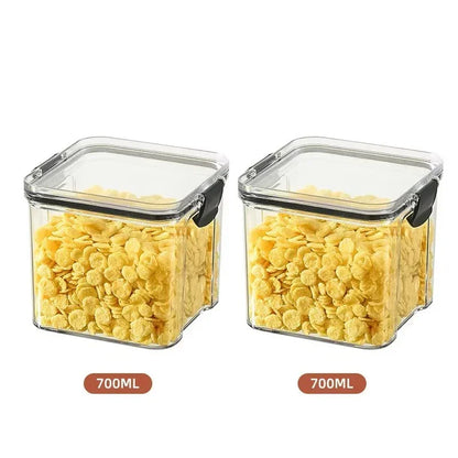Sealed Jars Kitchen Grain Storage Organizer Large Tank Plastic Moisture-proof Storage Box Stackable Household Seasoning Jars Set
