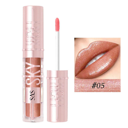 USHAS 12 color glitter mirror hydrating lip gloss pearl color development nourishing moisturizing lip glaze