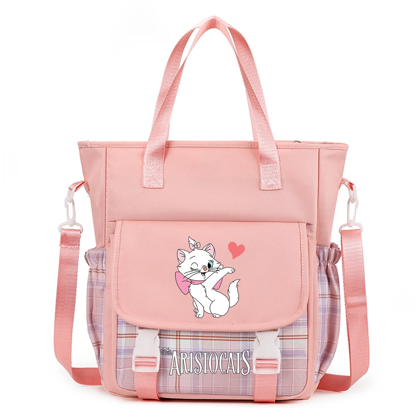 The Aristocats Marie Cat Handbag Shoulder Bag Messenger Bag Carrying Bag for Teenager Girls Boys Schoolbag Travel Shoulder Bag