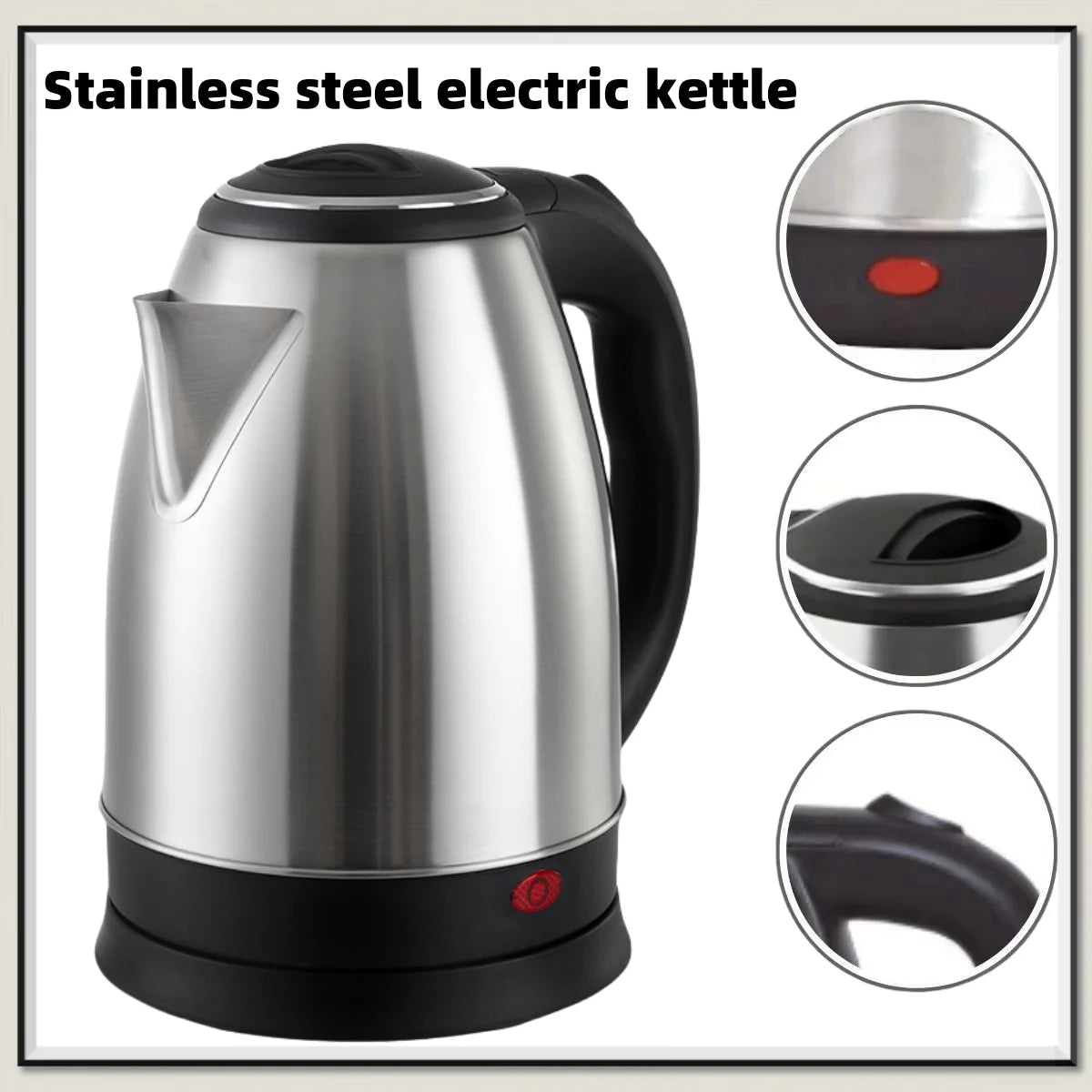 Travel Electric Kettle Tea Coffee 2L Stainless Steel Portable Water Boiler Pot For Hotel Family Trip Kitchen Smart Kettle Pot
