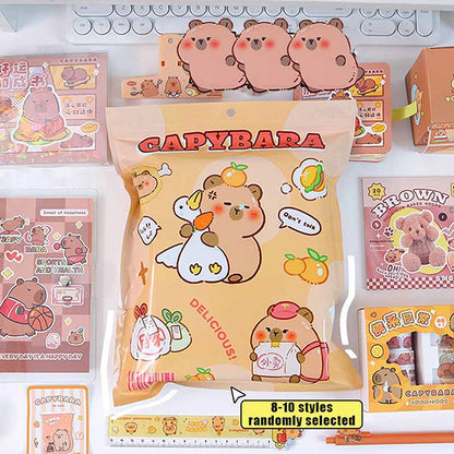 1Set Cartoon Kawaii Capybara Stationery Blind Bag Cute Capybara Stationery Set Creative Lucky Surprise Box Students Gifts