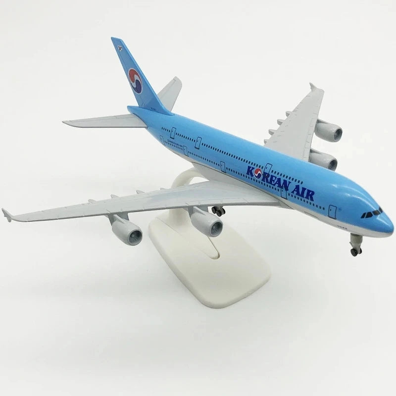 Scale 1:250 Metal Aviation Replica 20cm Korean A380 Aircraft Model Airplane Miniature Room Decor Xmas Gift Kids Toys for Boys