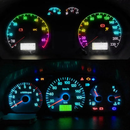 10pcs T5 Led Bulb 3SMD 3030 Chips Super Bright Car Board Instrument Panel Lamp Auto Dashboard Warming Indicator Wedge Light 12V