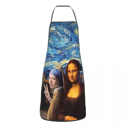 Bib Vincent Van Gogh Starry Night Aprons Men Women Unisex Adult Chef Cooking Kitchen Tablier Cuisine Painting