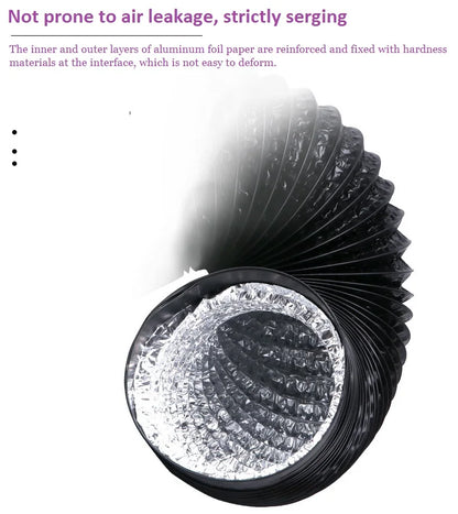 ∅100/120mm PVC Aluminum Foil Ventilation Pipe Black Composite Flexible Hose Scalable Smoke Tube Kitchen Exhaust Outlet Fan 2m 3m