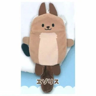 Yumeya capsule toys cute kawaii Hokkaido animals plush pouch stuffed bird squirrel earphones bag coin purse ball chain pendant