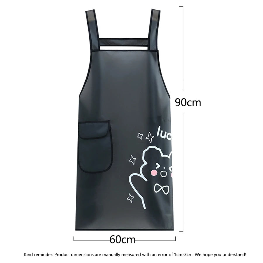 Waterproof TPU Kitchen Apron - Sleeveless, Oil Resistant, Lightweight for Cooking & Cleaning
