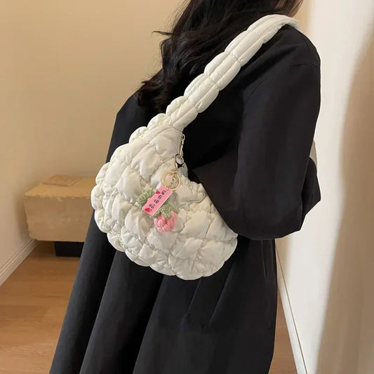 Women's Bag Korean Version Sweet Girly Style Shoulder Bag Fashion Casual Bubble Dumpling Bag Fold Cloud Bags Fashion Exquisite