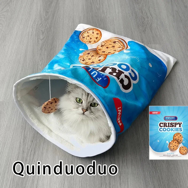 Pet Cat Play Tunnel Toys, Collapsible Interactive Cat Drill Bag, Indoor Cat Interactive Toys with Crumpled Paper Cat Tunnel Bag