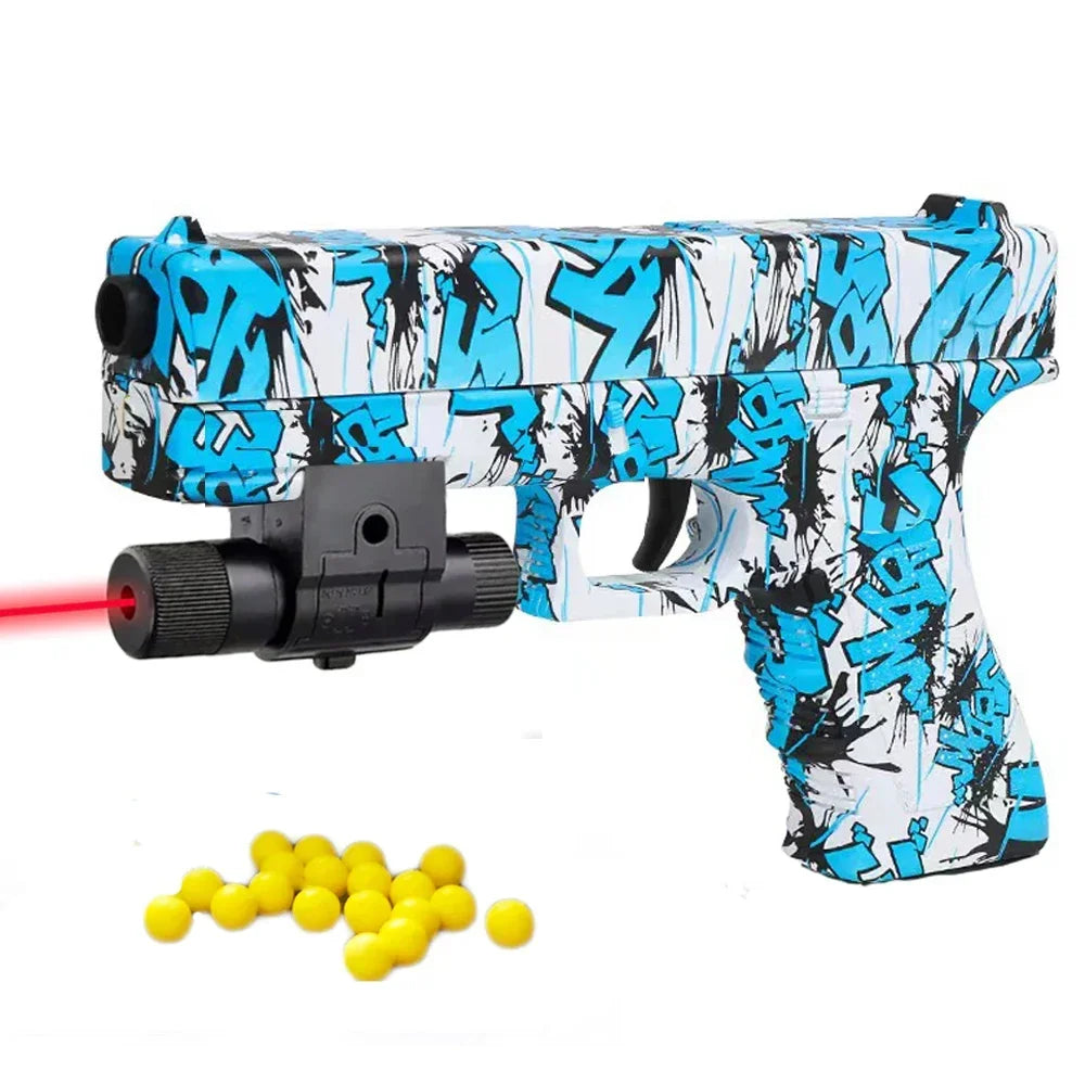 Soft Bullet G17 Toy Gun Manual Pistol With Laser Blaster Foam Ball Airsoft Launcher CS Shooting Games Weapons for Kids Boys Gift