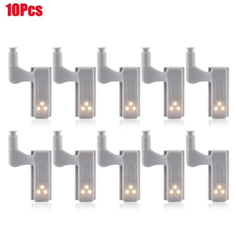 1-12Pcs Universal LED Inner Hinge Lamp Cabinet Induction Light Wardrobe Cupboard Sensor Lamp Bedroom Kitchen Closet Night Lights