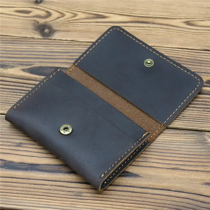 Vintage Card Holder Men Genuine Leather Credit Card Holder Small Wallet Money Bag Mini Carteira Masculina Tarjetero Hombre