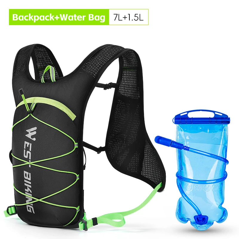 WEST BIKING 7L/16L Cycling Backpack Breathable Reflective Outdoor Climbing Hiking Hydration Backpack Bike Helmet Storage Bag
