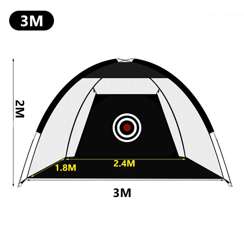 3M Men Standing Bag Hitting Target Tent Driving Swing Tent Golf Hole No Magnetic Golf Ball Practice Training Hit Net Cage XA147A