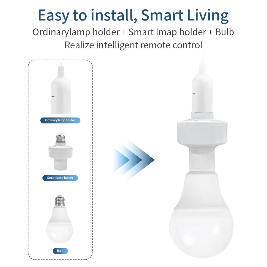 Smart Bulb Holder E27 E26 Lamp Base Socket with Remote Control RF 433Mhz Light Switch AC85-265V 1/2/3 Gang Wireless Led Switch