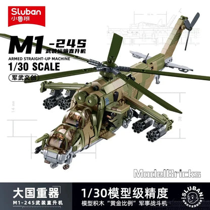 Sluban WW2 Military F-14 Su-27 F/A-18 Fighter Air Weapon Building Blocks MI-24 Ka-52 Helicopter Classic Model Aircraft Toys Gift