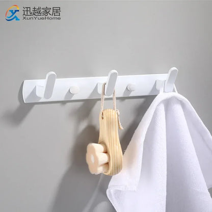Wall Hanger Coat Hook Clothes Towel Holder White Aluminum Toliet Hallway Hooks Hanging Shelf Bathroom Kitchen Accessories