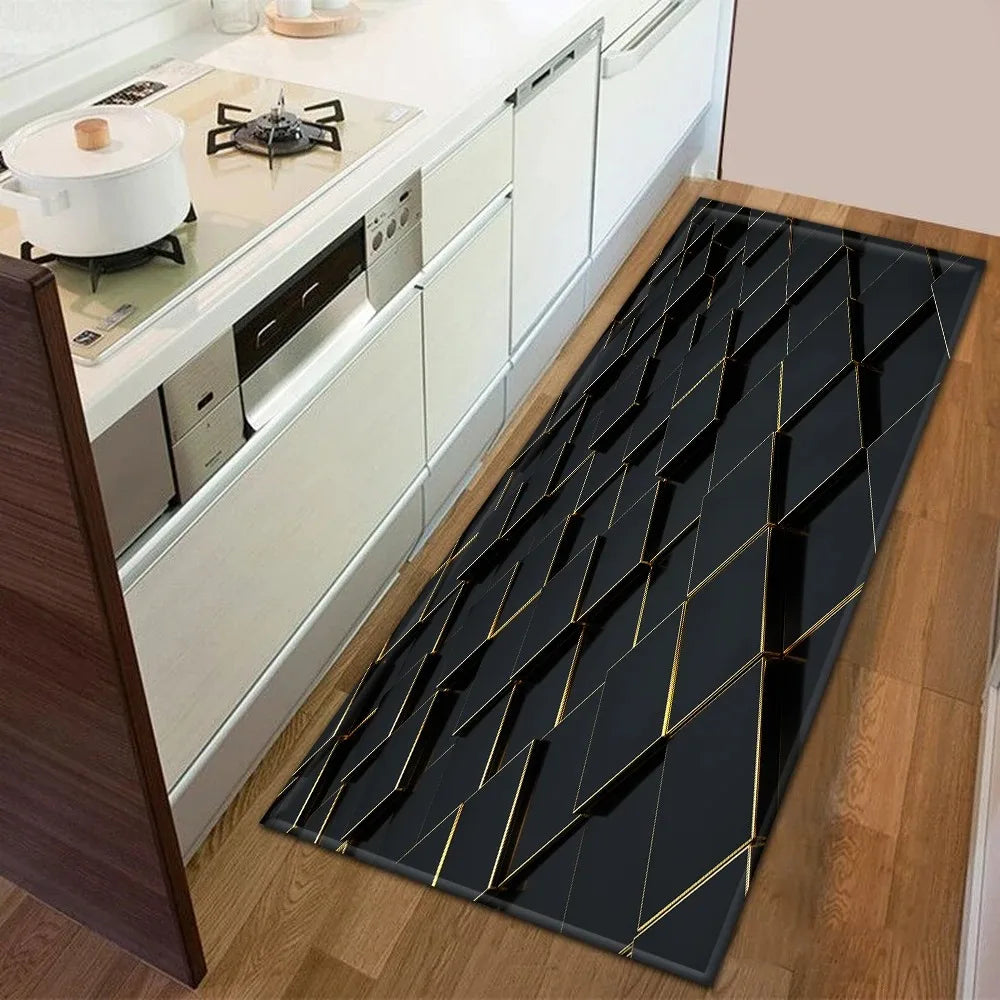 Sci-fi Geometric Square Pattern Home Kitchen Floor Mat Door Front Decoration Floor Mat