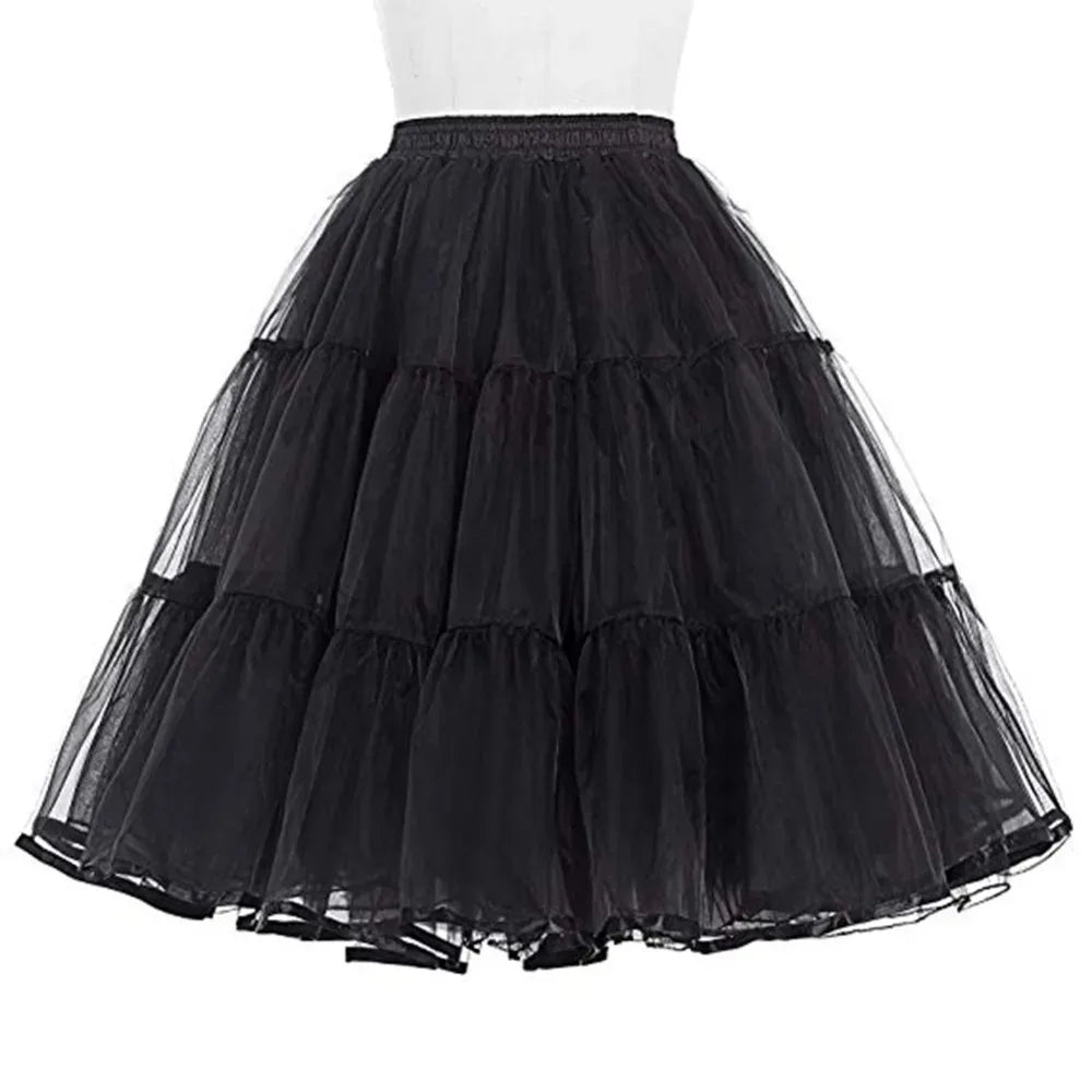Women Long Tutu Skirt Tulle Crinoline Vintage Petticoat Wedding Dress Underskirt Rockabilly Tutu Fluffy Adult Organza Petticoats