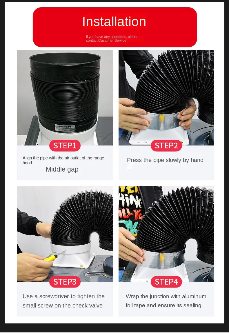 ∅100/120mm PVC Aluminum Foil Ventilation Pipe Black Composite Flexible Hose Scalable Smoke Tube Kitchen Exhaust Outlet Fan 2m 3m